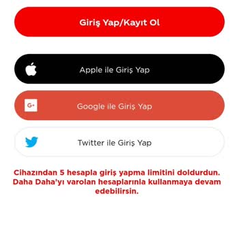dahadaha.com Cihazından 5 Hesapla Giriş Yapma Limitini Doldurdun Hatası