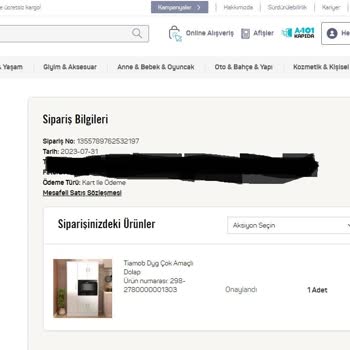 A101 Den Aldığım Tiamob Dyg Dolabın Firma Tarafından Gönderilmemesi