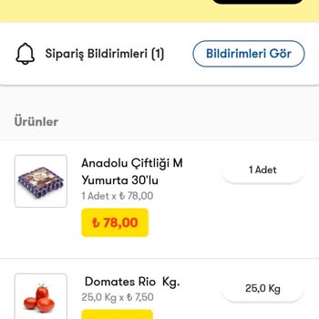 Cepte Şok Ürün Olmaması Teslimat