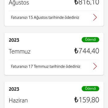 Vodafone Aşırı Yüksek Fatura