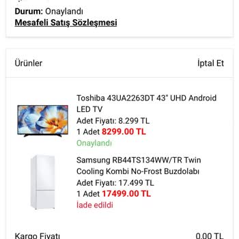 A101 İnternet Sitesi Ürün İadesi Sorunu