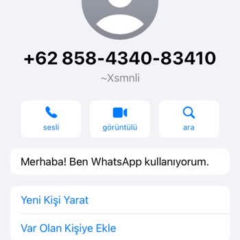 WhatsApp Uygulamasından Gelen Yurt Dışı Numaralı Mesaj