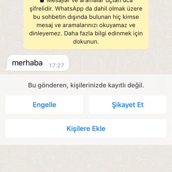 WhatsApp Uygulamasından Gelen Yurt Dışı Numaralı Mesaj