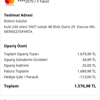 Morhipo Firmasından Ürünüm Gelmedi.
