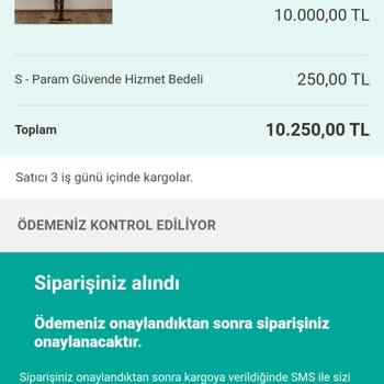 Sahibinden.com Param Güvende İşlem Usulsüzlük