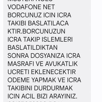 Vodafone Net, Bilinmeyen Borç İcrası