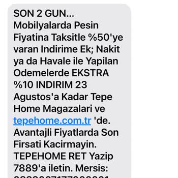 Tepe Home Mesaj Almak İstemiyorum Artık