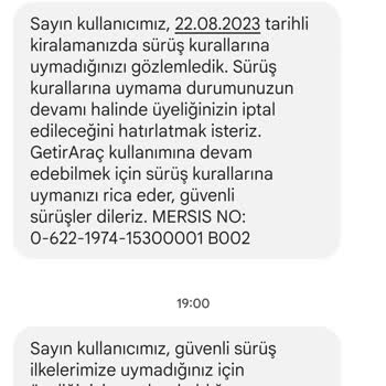 GetirAraç Yılların Aktif Üyeliğimi Getir Aracın Gereksiz Üyelik Sonlandırma