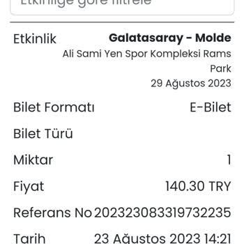 Banabilet Futbol Biletim Gönderilmedi