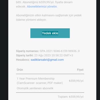 CamScanner İzinsiz Para Çekimi