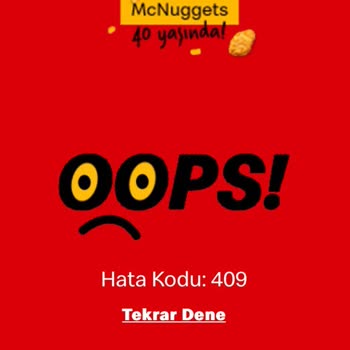 McDonald's Uygulaması Hata Kodu