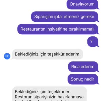 GetirYemek Getirde İptal Problemi