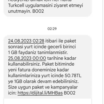 Turkcell Talep Edilmeden Satılan İnternet Paketi