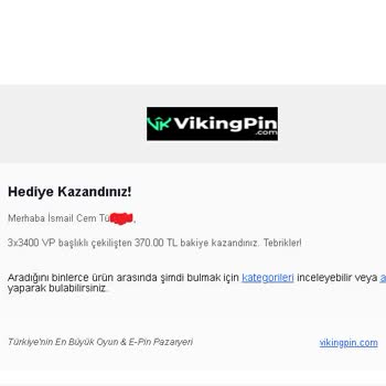 VikingPin Kazandığım Çekilişi Vermiyorlar
