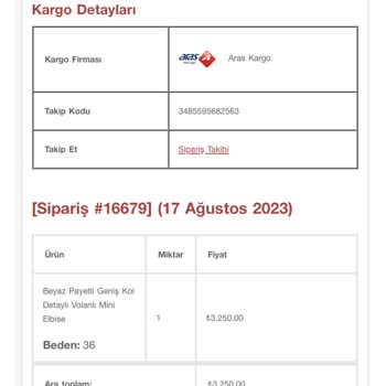 Gira Official Elbise İptalini Yapamaması