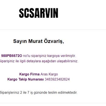 SC Sarvin Kargoda Kayıp Olan Ürünlerim