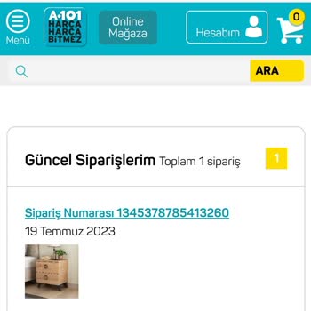 A101 Satın Aldığım Ürünü 1.5 Aydır Göndermiyor