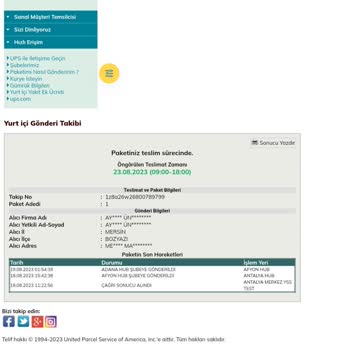 UPS Kargonun Gecikmesi Ve Mağduriyetim