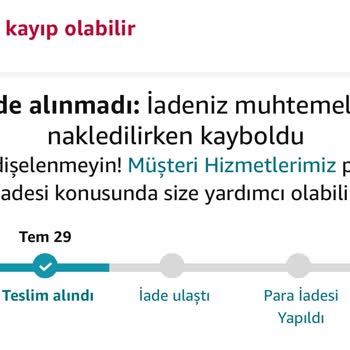 Amazon Nakledilirken Kaybolan İade