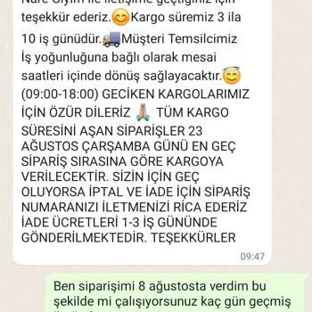 Nare Giyimden Sipariş Ettiğim Ürünlerim Gönderilmedi.