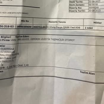 Avansas Eksik Ürün Yolladı