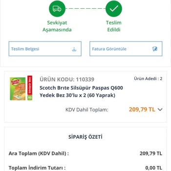 Scotch Brite Avansas Eksik Ürün Yolladı