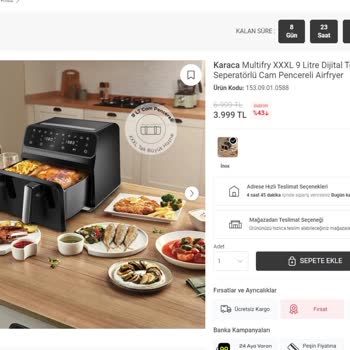 Karaca Züccaciye Airfryer Hatalı Gönderimi