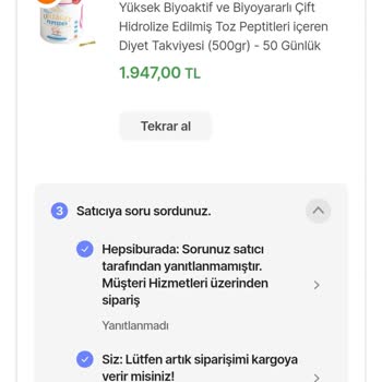 Kiperin Collagen Siparişim Kargoya Verilmiyor!