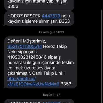 Horoz Lojistik Kargo Teslim Edilmedi Defalarca Şikayet Kaydı Oluşturdum Fayda Etmedi