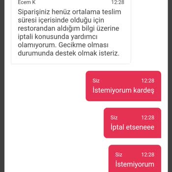 Yemek Sepeti Sipariş İptali