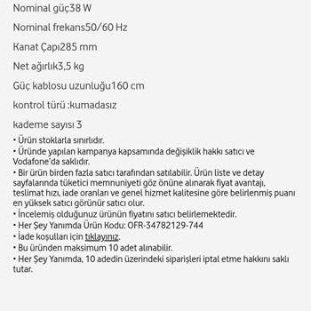 Vodafone Her Şey Yanımda Vodafone Yanımda Yanıltıcı İlanla Satış Yapıyor