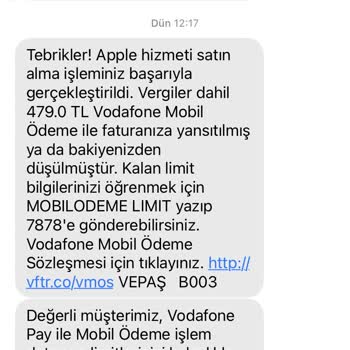 Vodafone Haksız Vepaş Fatura Kesimi