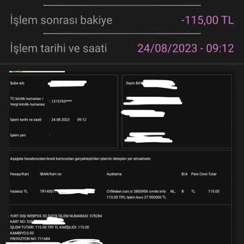 Cvmaker.com.tr İnternet Sitesi Para Çekmesi