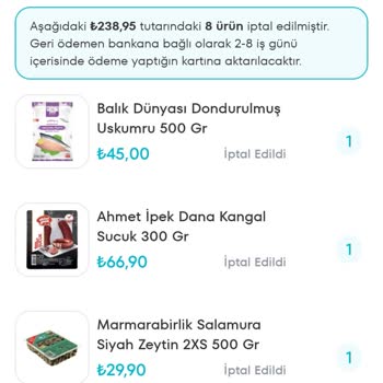 A101 Ürün Sipariş İptali