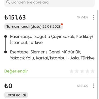 BanaBiKurye Fazladan Para Çekildi