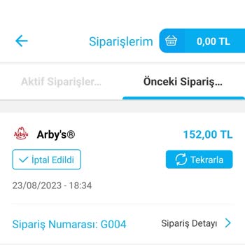 Arby's Adaletsiz Sipariş İptali