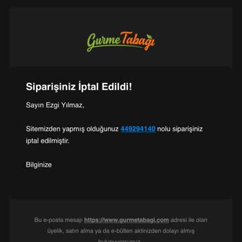 Gurme Tabağı Para İadesinin Yapılmaması