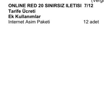 Vodafone Yüksek Gelen Fatura