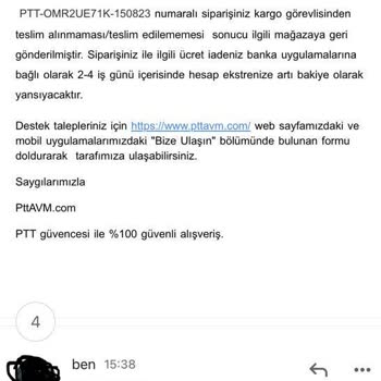 Aldığım Vantilatörde Epttavm Ve PTT Kargo Mağduriyeti Yaşadım