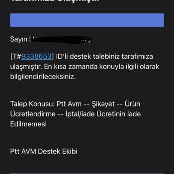 Epttavm Ve Sandalie Mağazası/ Ürün İade Ücretim Yatırılmadı