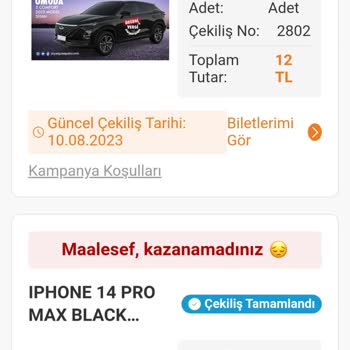 Trendyol Şanslı Çekiliş Şikayet