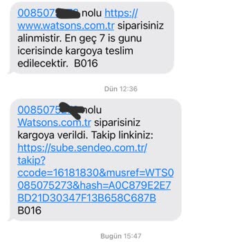 Sendeo Ve Watsons Kargo İade Mağduriyeti.