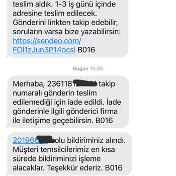 Sendeo Ve Watsons Kargo İade Mağduriyeti.