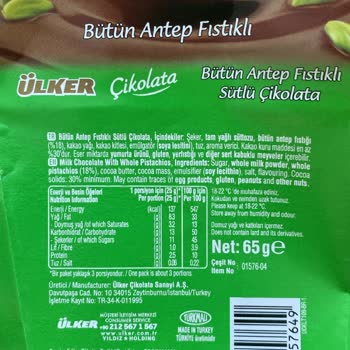 Ülker Antep Fıstığı Çikolatanın Yarısı Yoktu Ve Şekli Bozuktu