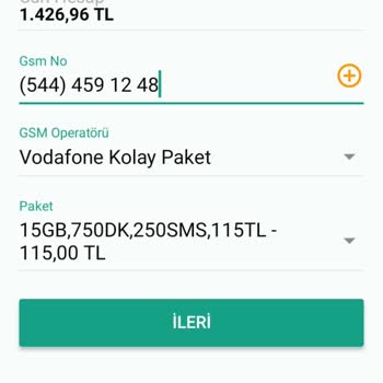 Vodafone Kolay Paket İade