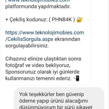 Teknoloji.mobilavm Hediye Kazandınız Kargo Ücreti Ve Sigorta Ücreti Ödemeniz Lazım