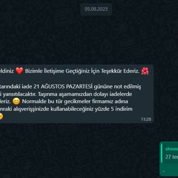 Shoebellas Ayakkabı İadesiyle İlgili Sorun