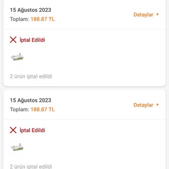 Baby Turco Verilen Siparişin İptali