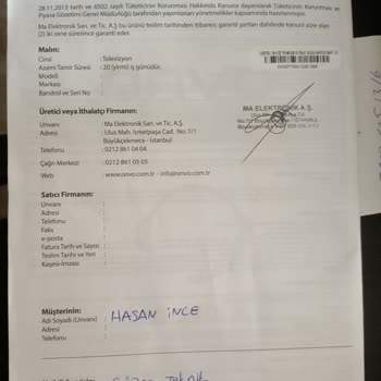 Onvo Ve Servisinin Kalitesizliği