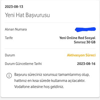 Vodafone Yeni Aldığım Hat 2 Haftadır Aktif Olmadı